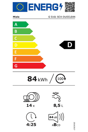 Lave-vaisselle encastrable Miele G 5161 SCVi de 60 cm, vue du produit