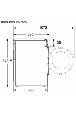 Lave-linge séchant Bosch WNG25400FF, vue en perspective