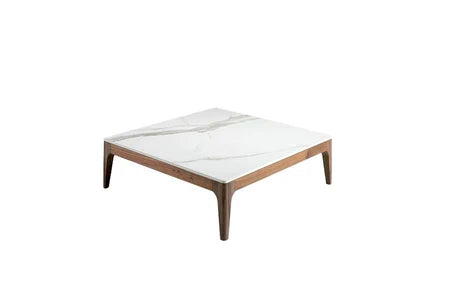 Table basse en verre imitation marbre Angel Cerda 100 x 100 x 30 cm, vue du produit