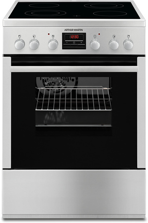 Cuisinière vitrocéramique Arthur Martin AKC64511EX inox, four et table, vue du produit