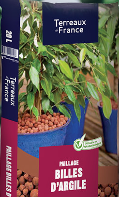 Paillage de billes d'argile Lia, sac de 50 L, aménagement de jardin, vue du produit