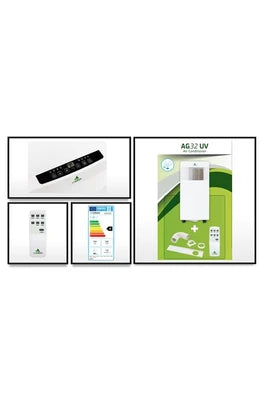 Climatiseur mobile Airgreen AG32-UV de 3100 W avec lampe UVC, vue de face