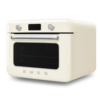 Four combiné vapeur et air fryer Smeg COF01CREU, four posable, vue de face