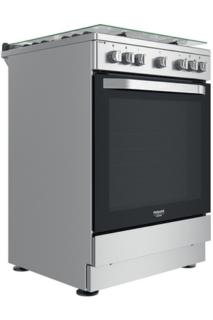 Gazinière Indesit IS67G1KMW/E/1, four et table de cuisson au gaz, vue de face
