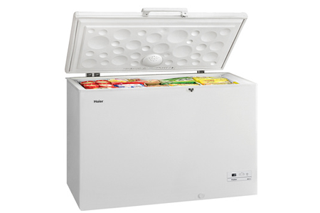 Congélateur coffre Haier HCE519F, congélation des aliments, vue de face