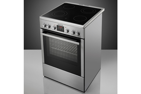 Cuisinière vitrocéramique Arthur Martin AKC64511EX inox, four et table, vue de face