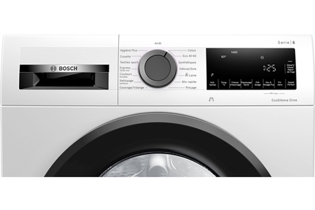 Lave-linge hublot Bosch WGG24400FR, lavage du linge, vue de face