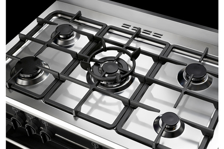 Piano de cuisson Airlux CC902GTBK3 90 cm gaz noir, vue de face