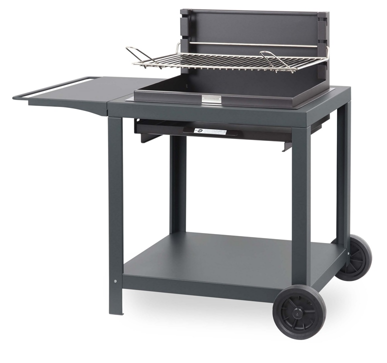 Barbecue Montory 61 x 40 cm en acier avec chariot, charbon de bois, vue du produit