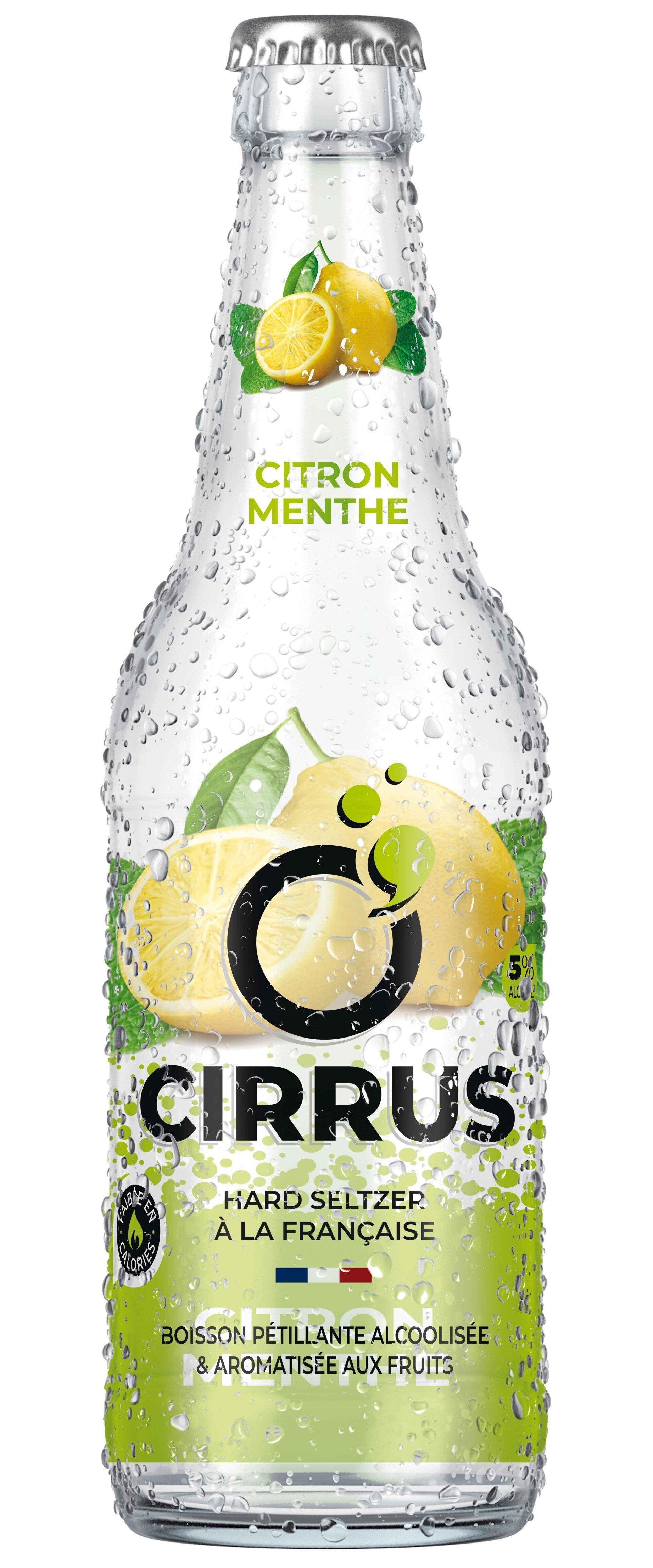 O'Cirrus goût citron-menthe, offre promotionnelle de 8 packs de 12 bouteilles, boisson pétillante, vue du produit