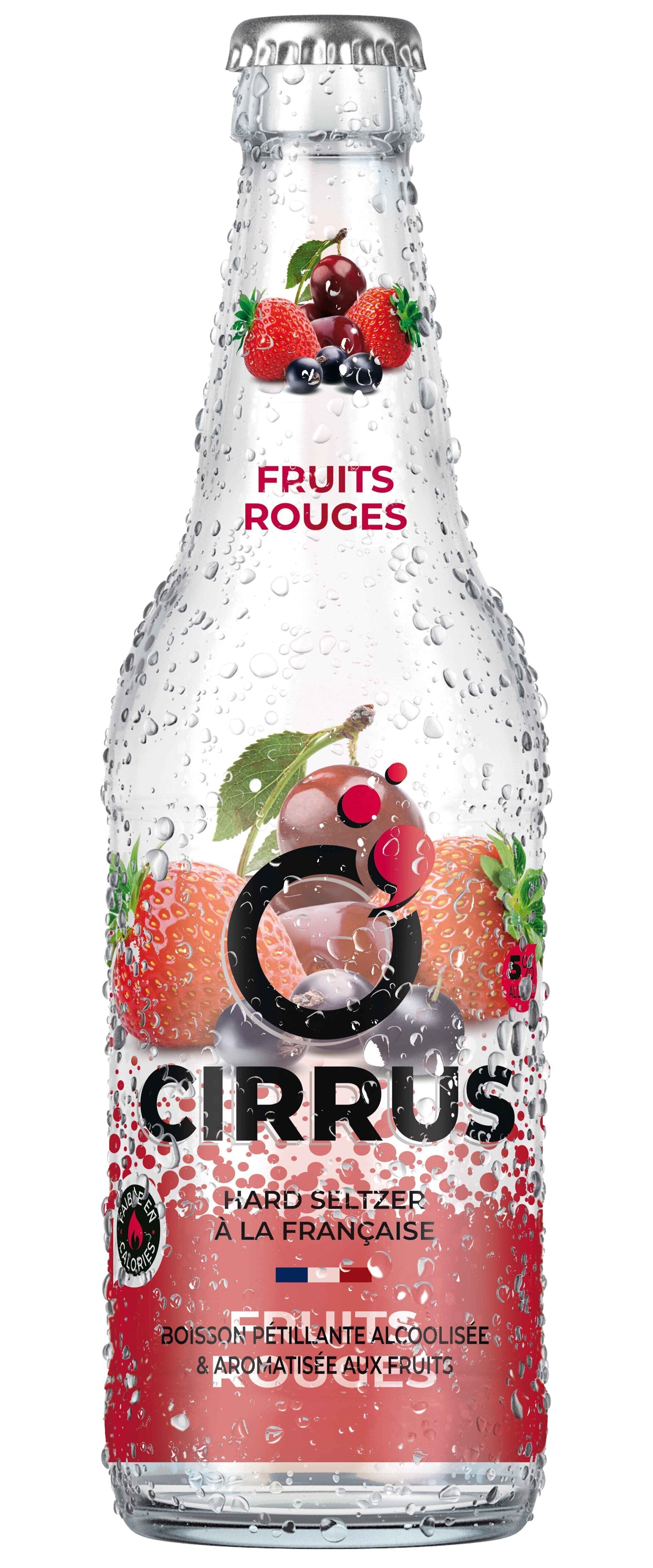 O'Cirrus goût fruits rouges, pack de 12 bouteilles, boisson pétillante, vue du produit
