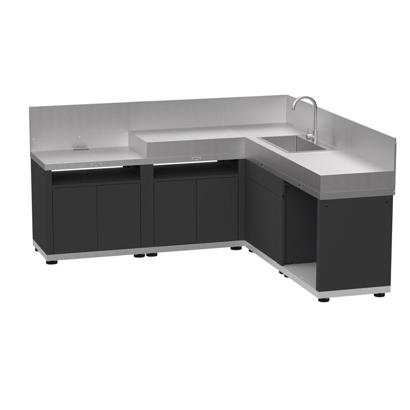 Offre cuisine d'angle 5 éléments avec crédences, finition Duo, vue du produit