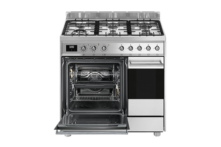 Piano de cuisson Smeg C92GPX9, vue de côté