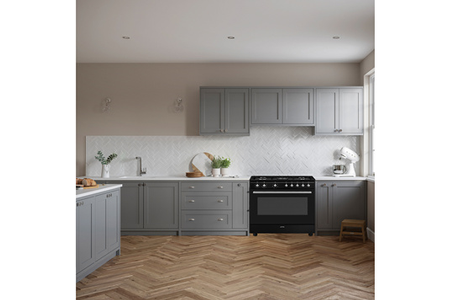 Piano de cuisson Smeg CX91GMBL, vue de côté