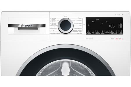Lave-linge séchant Bosch WNG25400FF, lavage et séchage du linge, vue de côté