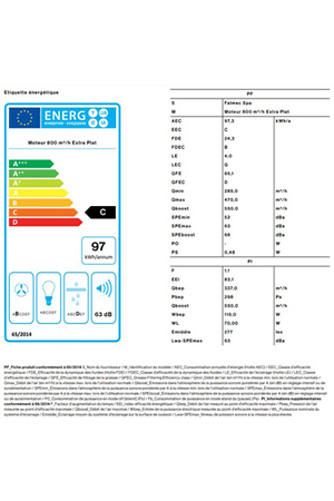 Hotte sans moteur Falmec Coralba 3610, hotte de cuisine, vue de côté
