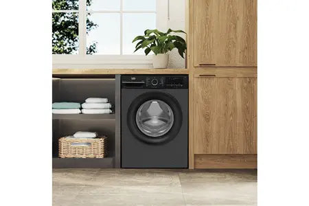 Lave-linge hublot Beko BM34WFU48411A, lavage du linge, vue de côté