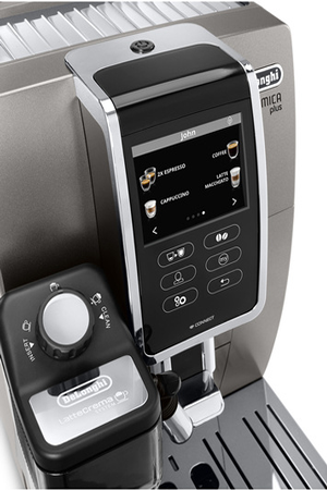 Expresso avec broyeur De'Longhi Dinamica FEB3795.T titanium, vue de côté