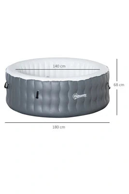 Spa gonflable Outsunny rond 4 personnes Ø 1,8 m, vue en situation