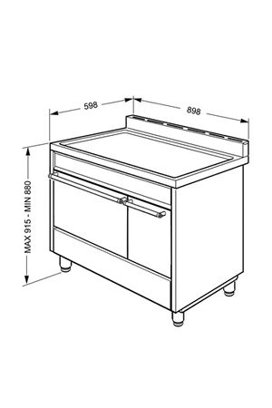 Piano de cuisson Smeg C92GPX9, vue de détail