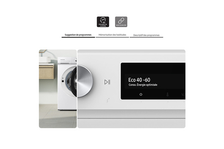 Lave-linge hublot Samsung WW11BB704DGWS3 Bespoke, vue de détail
