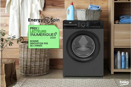 Lave-linge hublot Beko BM34WFU48411A, lavage du linge, vue de détail