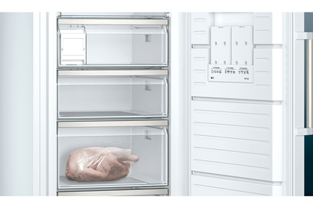 Congélateur armoire Siemens GS58NAWDV, congélation des aliments, vue de détail