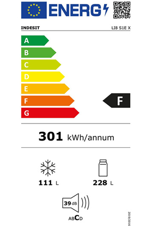 Réfrigérateur congélateur en bas Indesit LI8S1EX, vue en situation