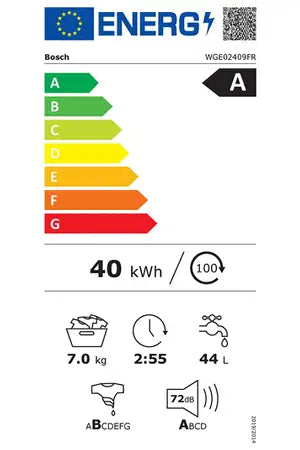 Lave-linge hublot Bosch WGE02409FR, lavage du linge, vue arrière