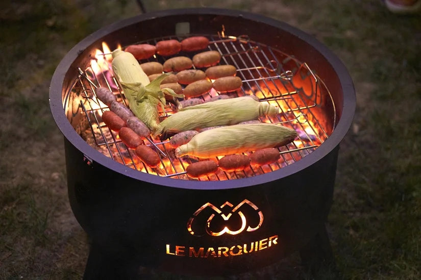 Brasero Original avec couvercle, grille de cuisson, plaque de protection et housse