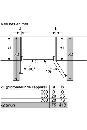 Réfrigérateur américain Bosch KAD93VIFP, commandes