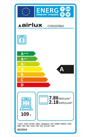 Piano de cuisson Airlux CC902GTBK3 90 cm gaz noir, vue en situation
