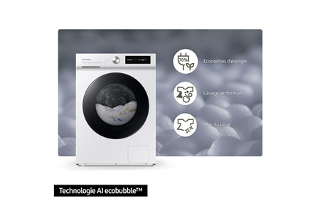 Lave-linge hublot Samsung WW11BB704DGWS3, tambour et accessoires fournis