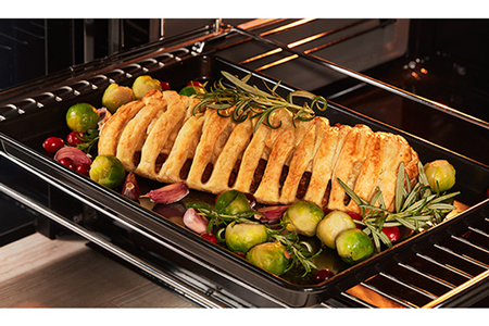 Piano de cuisson Leisure Cuisinemaster Pro 90 cm gaz noir, vue d'ensemble