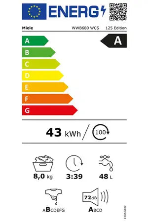 Lave-linge hublot Miele WWB680 WCS, lavage du linge, vue d'ensemble