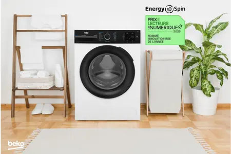 Lave-linge hublot Beko BM34WFU47211, lavage du linge, en situation