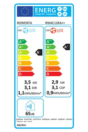 Climatiseur mobile Rowenta RWAC12KA++, climatisation, vue en perspective
