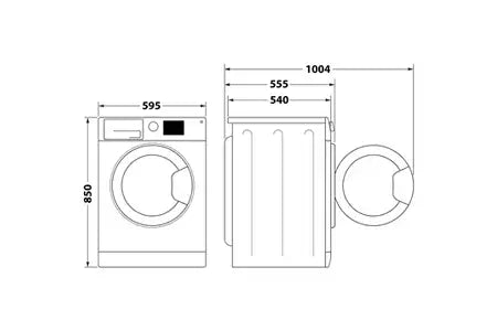 Lave-linge séchant Indesit BDE86435WVFR blanc, vue rapprochée