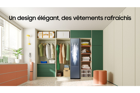 Sèche-linge armoire assainissante Samsung AirDresser, vue rapprochée