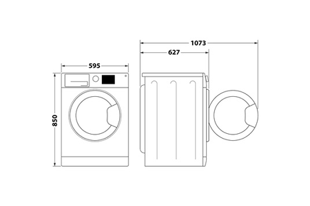 Lave-linge hublot Whirlpool FFBB9489BVFR, lavage du linge, vue d'ensemble