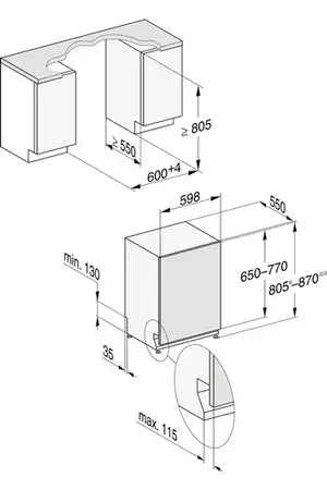Lave-vaisselle encastrable Miele G 5161 SCVi, vue en perspective