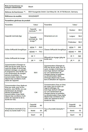 Lave-linge séchant Bosch WNG25400FF, lavage et séchage, vue rapprochée