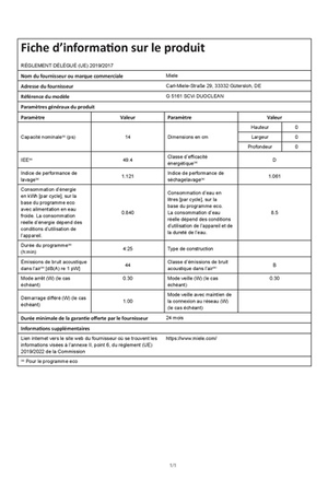 Lave-vaisselle encastrable Miele G 5161 SCVi de 60 cm, vue complémentaire