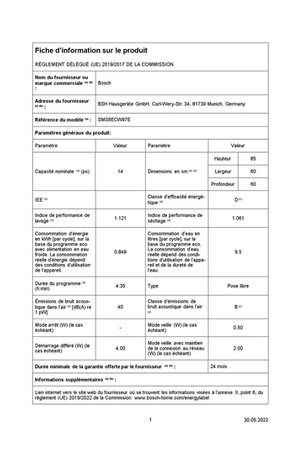 Lave-vaisselle Bosch Serenity SMS6ECW97E, vue en perspective