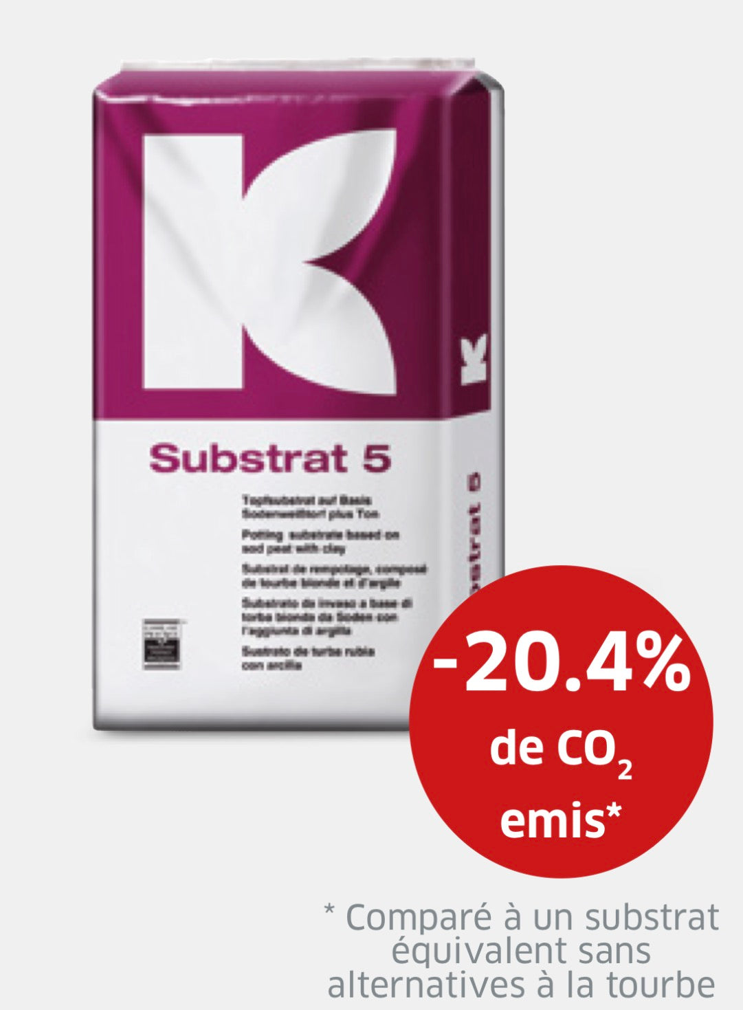 Substrat 5 Greenfibre réf. 666 Klasmann Professional sac de 45 L en retrait drive, vue du produit