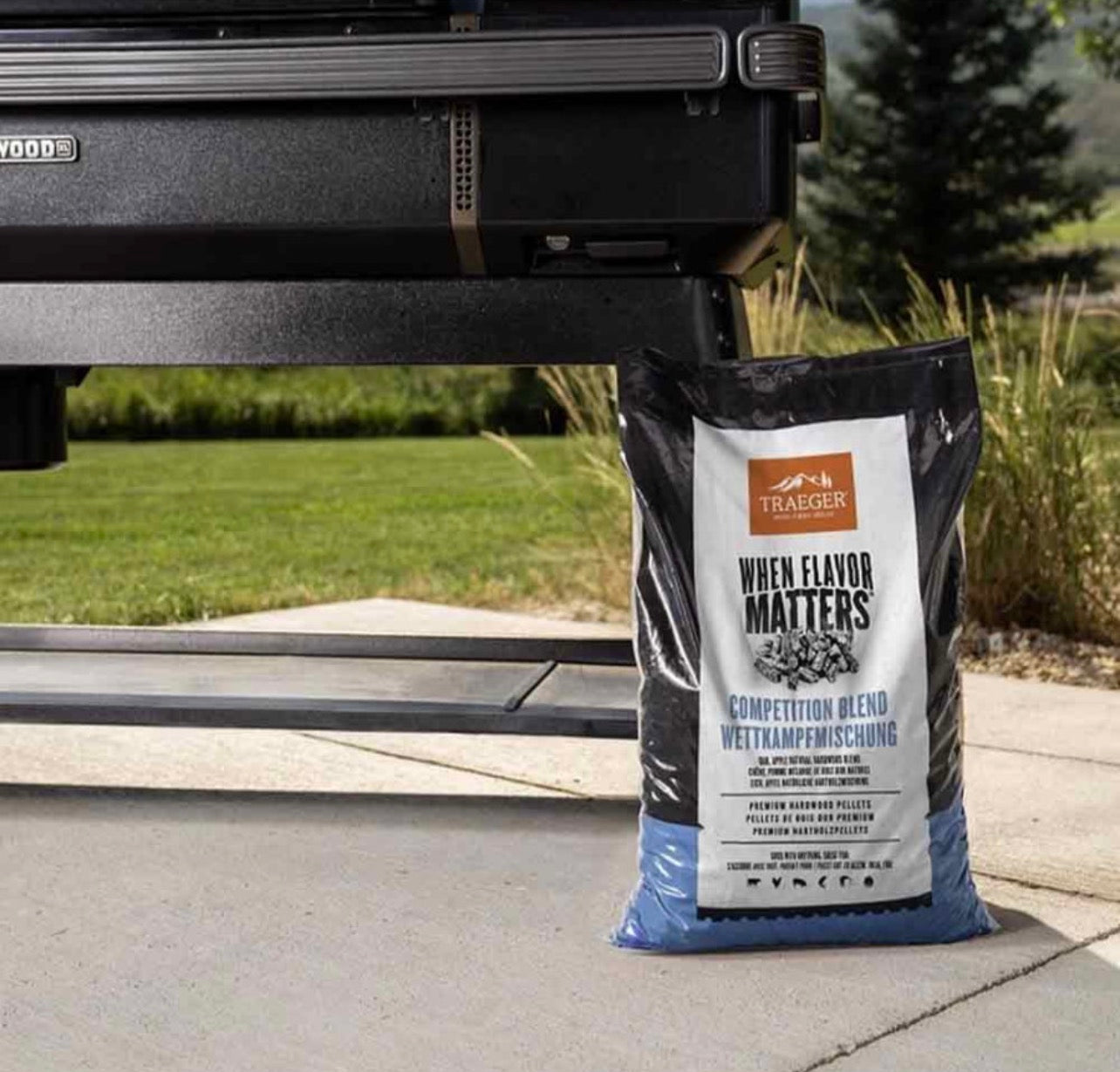 Sac de pellets Mix Compétition pour barbecue à pellets Traeger, vue de détail