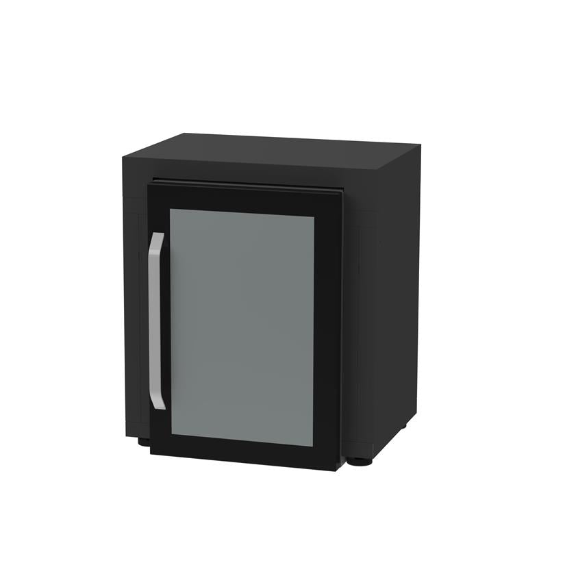 Meuble frigo noir pour cuisine d'été extérieure, vue du produit