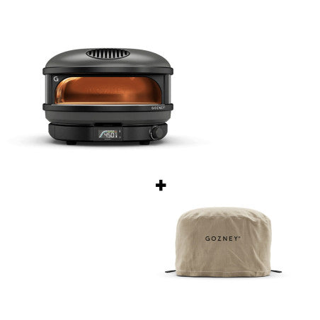 Pack four à pizza à gaz Gozney Arc noir avec housse, vue du produit