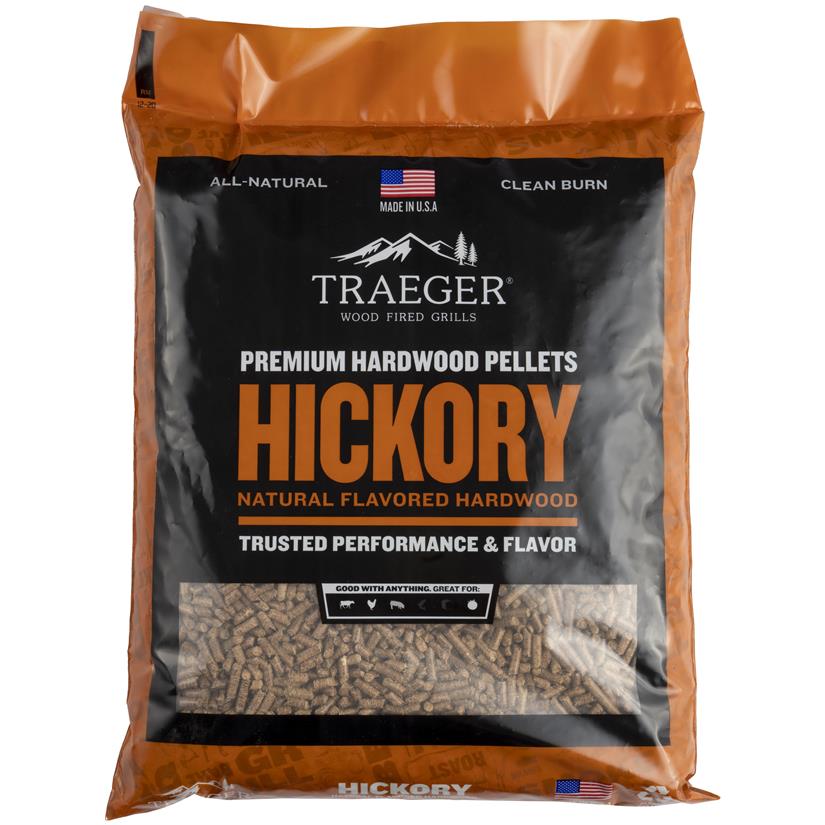 Sac de pellets hickory pour barbecue à pellets Traeger, vue du produit
