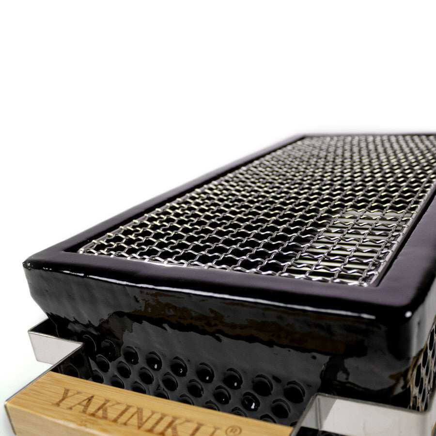 Yakiniku Shichirin rectangulaire, konro et yakitori grill, vue rapprochée
